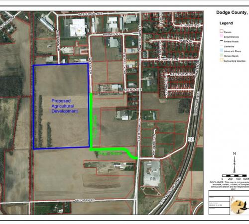 Map of Proposed Development in Waupun Industrial Park