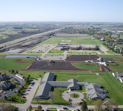 Areal photo of Waupun fields and developments