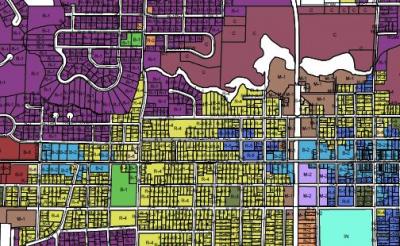 Image of various different land zones in the city of waupun