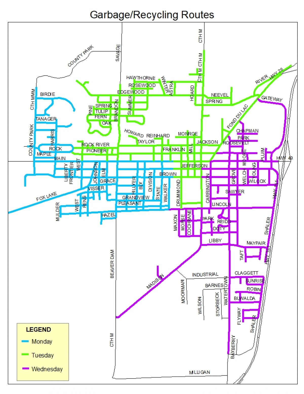 Garbage/Recycling Routes